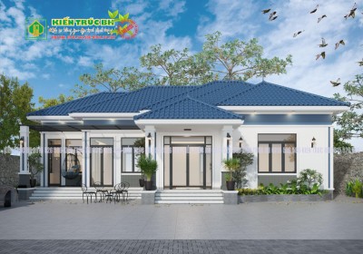 Mẫu nhà 1 tầng 2 phòng ngủ đẹp mắt 